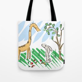 Bunny and Giraffe Tote Bag