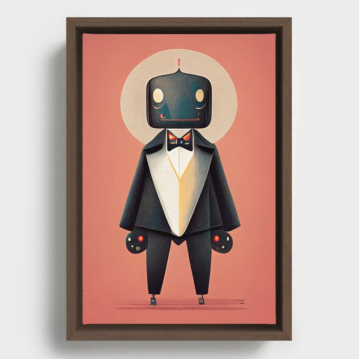 Tuxedo Bot Framed Canvas