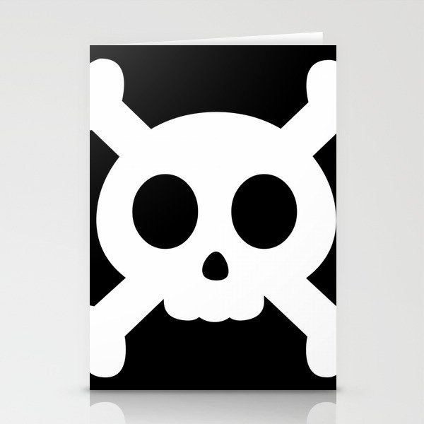 Black Pirate Flag Skull Stationery Cards