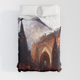 Lucifer Palace in Hell Duvet Cover