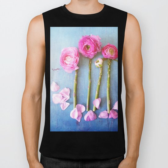 Wild Flowers and Spring Asparagus Biker Tank