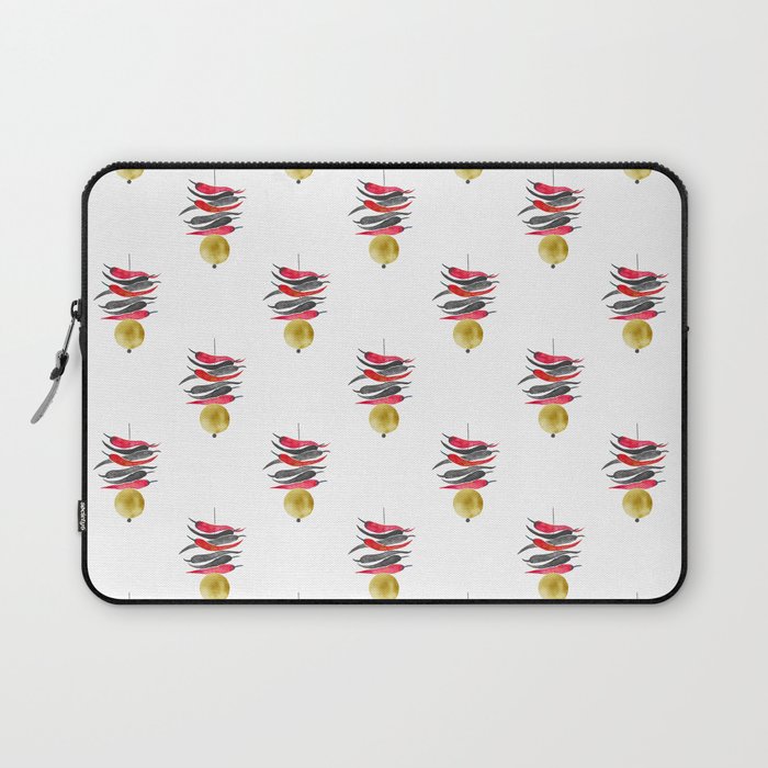 Lemon chilli charm - Black Red and Gold Laptop Sleeve