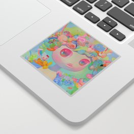 'Sunshine' cute colorful rainbow pastel art Sticker