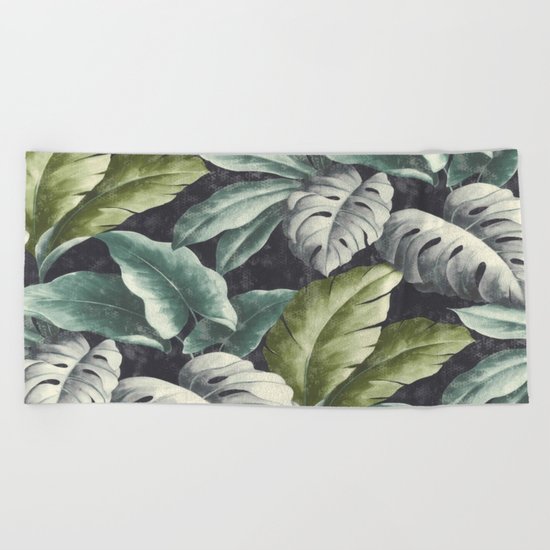 botanical pattern Beach Towel