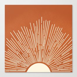 Terracota Minimalist Sun Canvas Print
