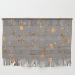 Elegant gray terrazzo with gold and copper spots Wall Hanging