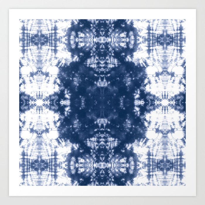 Shibori Tie Dye 2 Indigo Blue Art Print