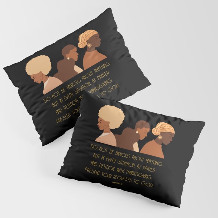 0 Black Women Pray Pillow Sham