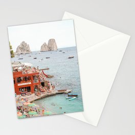 Capri Island Summer Photo | Bagni di Maria Beach Club Art Print | Italy Landscape Travel Photography Stationery Card