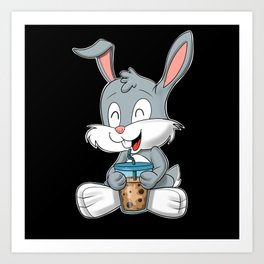 Bubble Tea Kawaii Bunny I Boba Tea Otaku Bunny Art Print | Easterbunnygift, Bunnylovers, Bubbletea, Kawaiibunny, Bobateagift, Bunnylovergift, Bunnypet, Bunnylover, Bunnygifts, Bubbleteaoutfit 