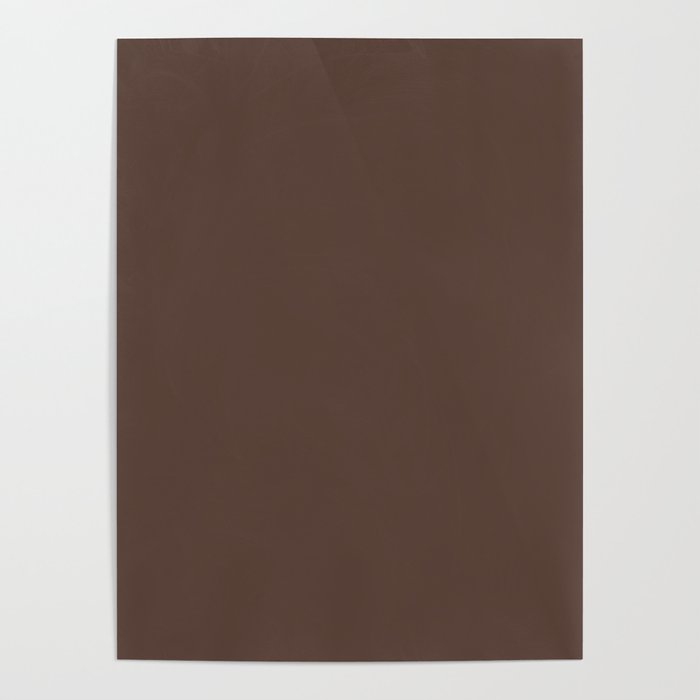 Dark Brown Solid Color Pairs Pantone Downtown Brown 19-1223 TCX Shades of Brown Hues Poster