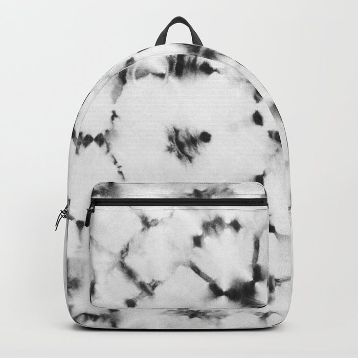 Black and white spots shibori tie dye Backpack