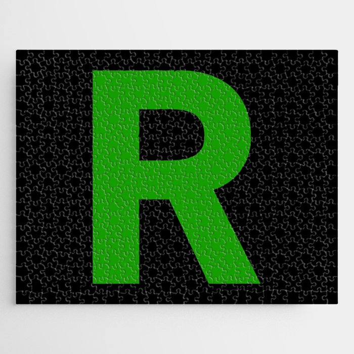 Letter R (Green & Black) Jigsaw Puzzle