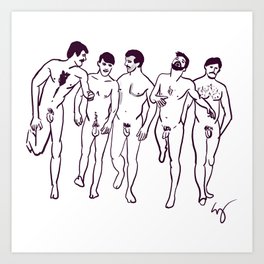 Men Walking  Art Print