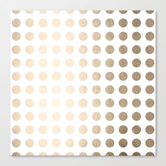 Simply Polka Dots in White Gold Sands Canvas Print