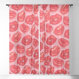 Gummy Lips Candy - Pink Sheer Curtain