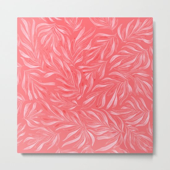 Pink Foliage II Metal Print