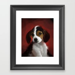 Cute puppy portrait  Framed Art Print