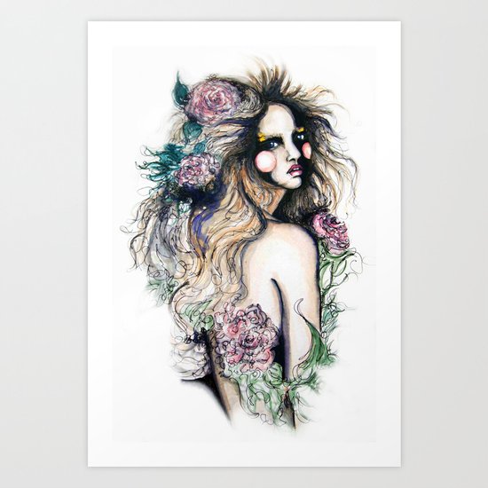 Flower Girl // Fashion Illustration Art Print