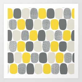 Wonky Ovals in Yellow Art Print