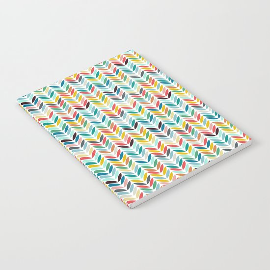 llama leaf arrow chevron white Notebook