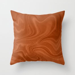 Burnt Orange Swirl Marble Throw Pillow