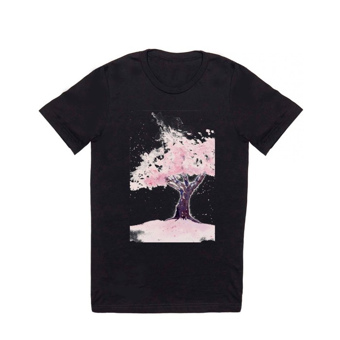 Spring in Pink , Cherry Blossm, Art Watercolor Painting by Suisai Genki  T Shirt