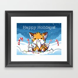 Happy Holidays From Little Fox And Bun Framed Art Print