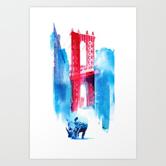 Manhattan bridge Art Print