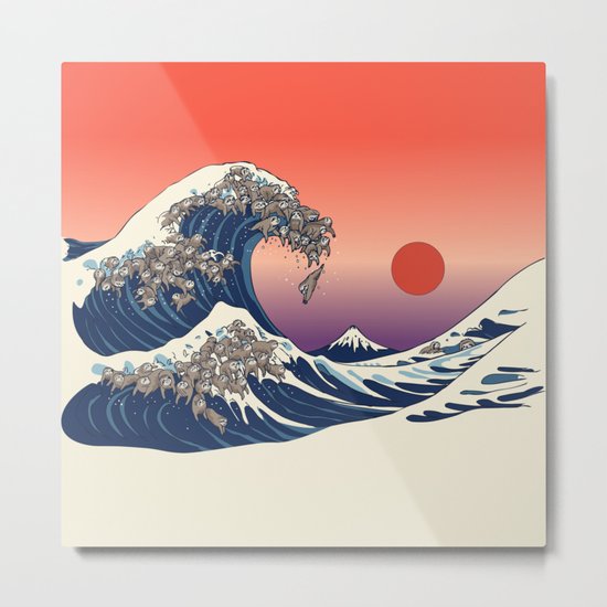The Great Wave of Sloth Metal Print