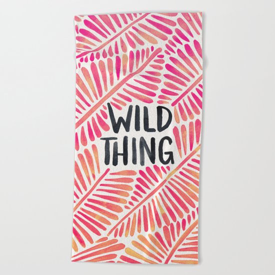 Wild Thing – Pink Ombré & Black Palette Beach Towel