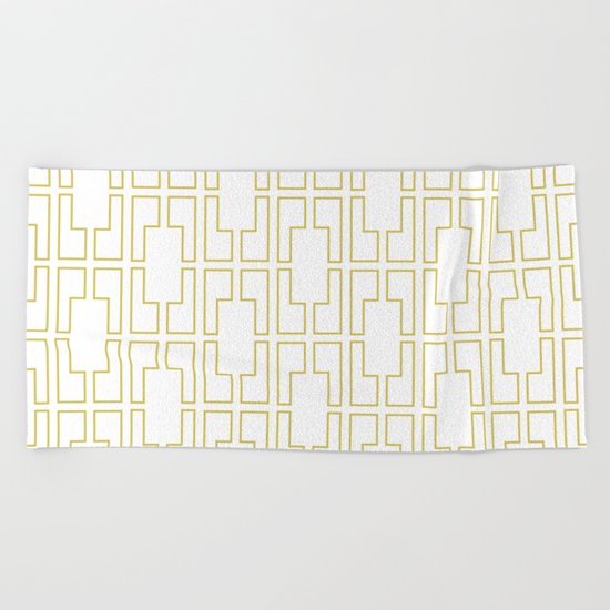 Simply Mid-Century in Mod Yellow Beach Towel