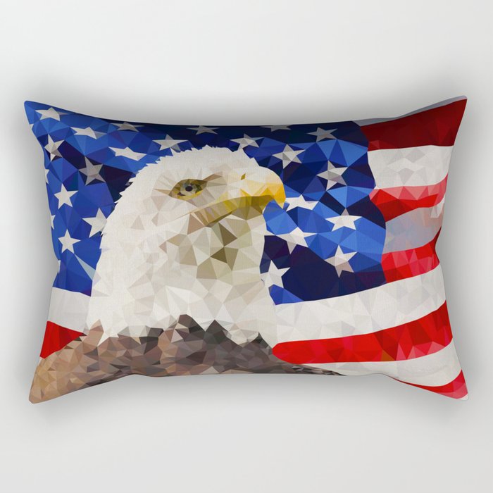 American Eagle and Flag Rectangular Pillow