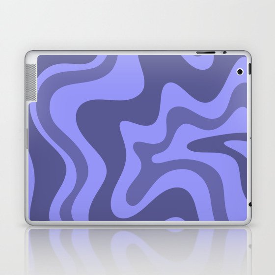 Retro Liquid Swirl Abstract Pattern in Periwinkle Purple Laptop & iPad Skin