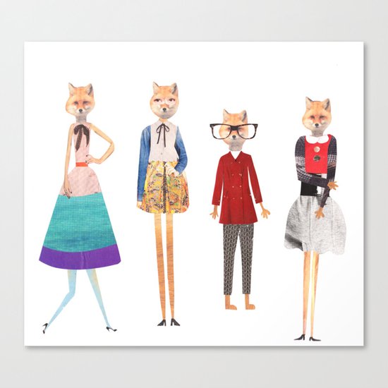 Fox love Canvas Print