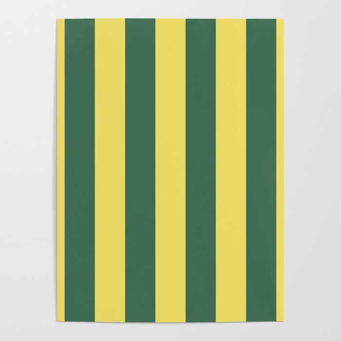 Green Yellow Seashore Stripe Poster