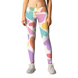 Retro Colorful Hearts Leggings