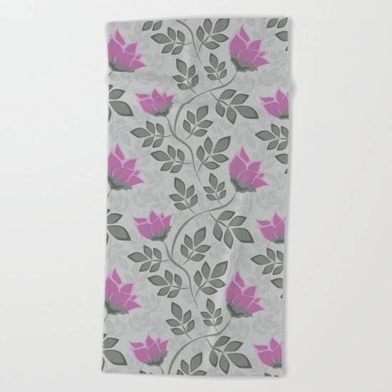 Liana purple flowers . Beach Towel