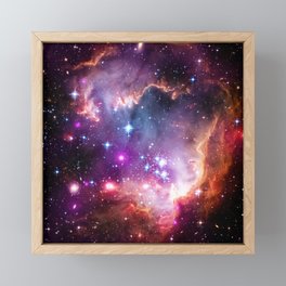 Small Magellanic Cloud Galaxy Space Framed Mini Art Print