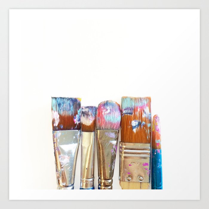 Five Paintbrushes Minimalist Photography Art Print