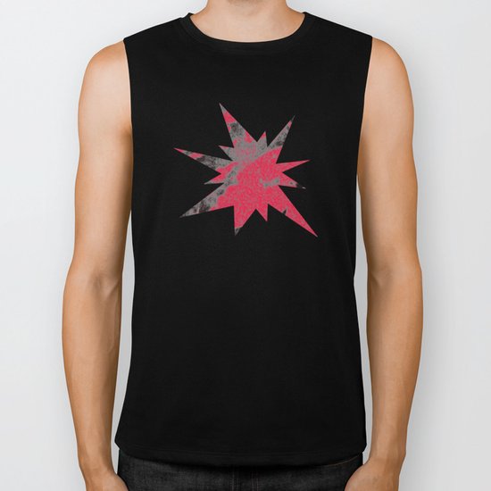 red black scratchy grunge Biker Tank