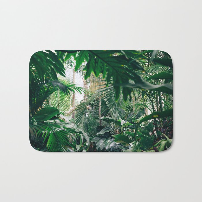 Tropical Greenery Jungle Bath Mat by NewburyBoutique Society6