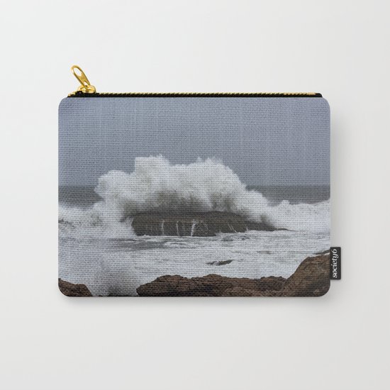 Wave splashing on the rocks Carry-All Pouch