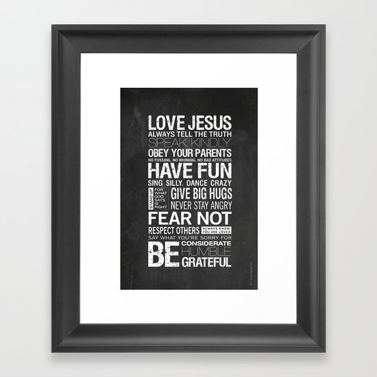 Our Family Rules Framed Art Print