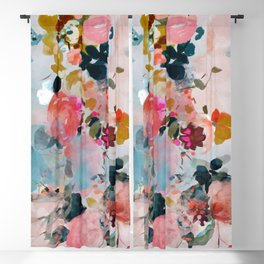 floral bloom abstract painting Blackout Curtain