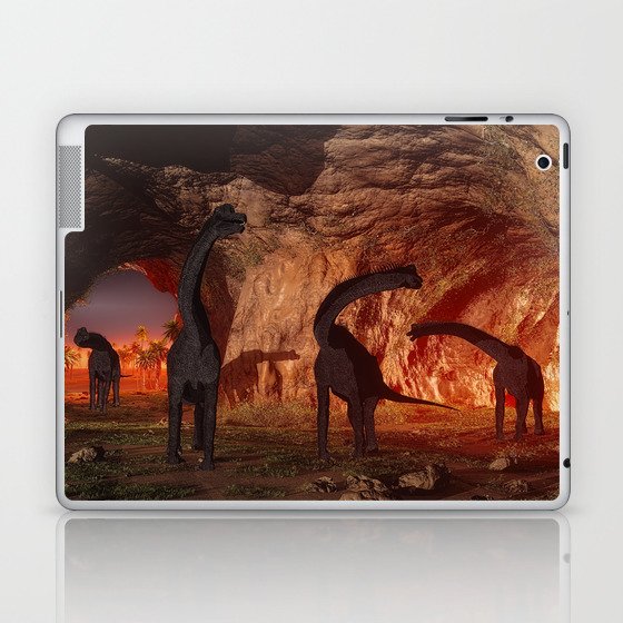 Brachiosaurus disappear in a cave Laptop & iPad Skin