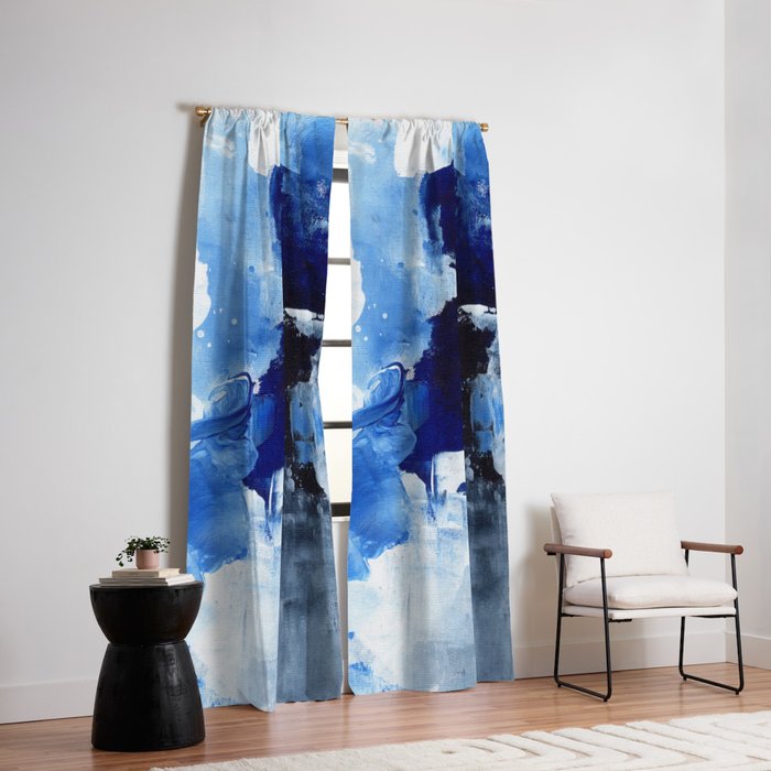 Ejaaz Haniff Abstract Acrylic Palette Knife Painting Dark Blue