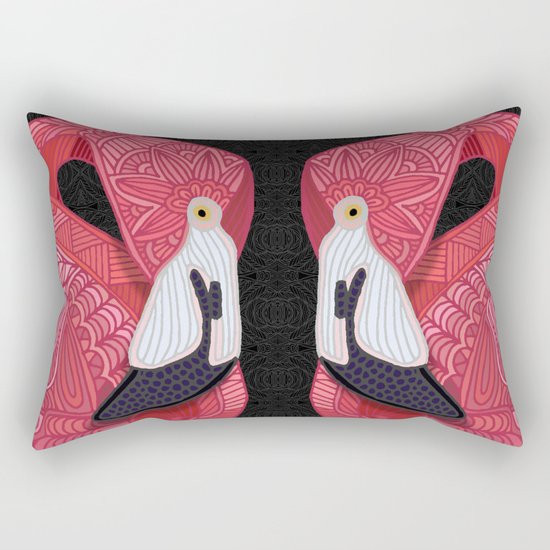Pink Flamingos 2016 (black) Rectangular Pillow