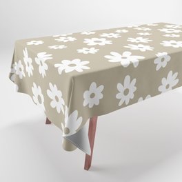 Daisy Pattern (tan/white) Tablecloth