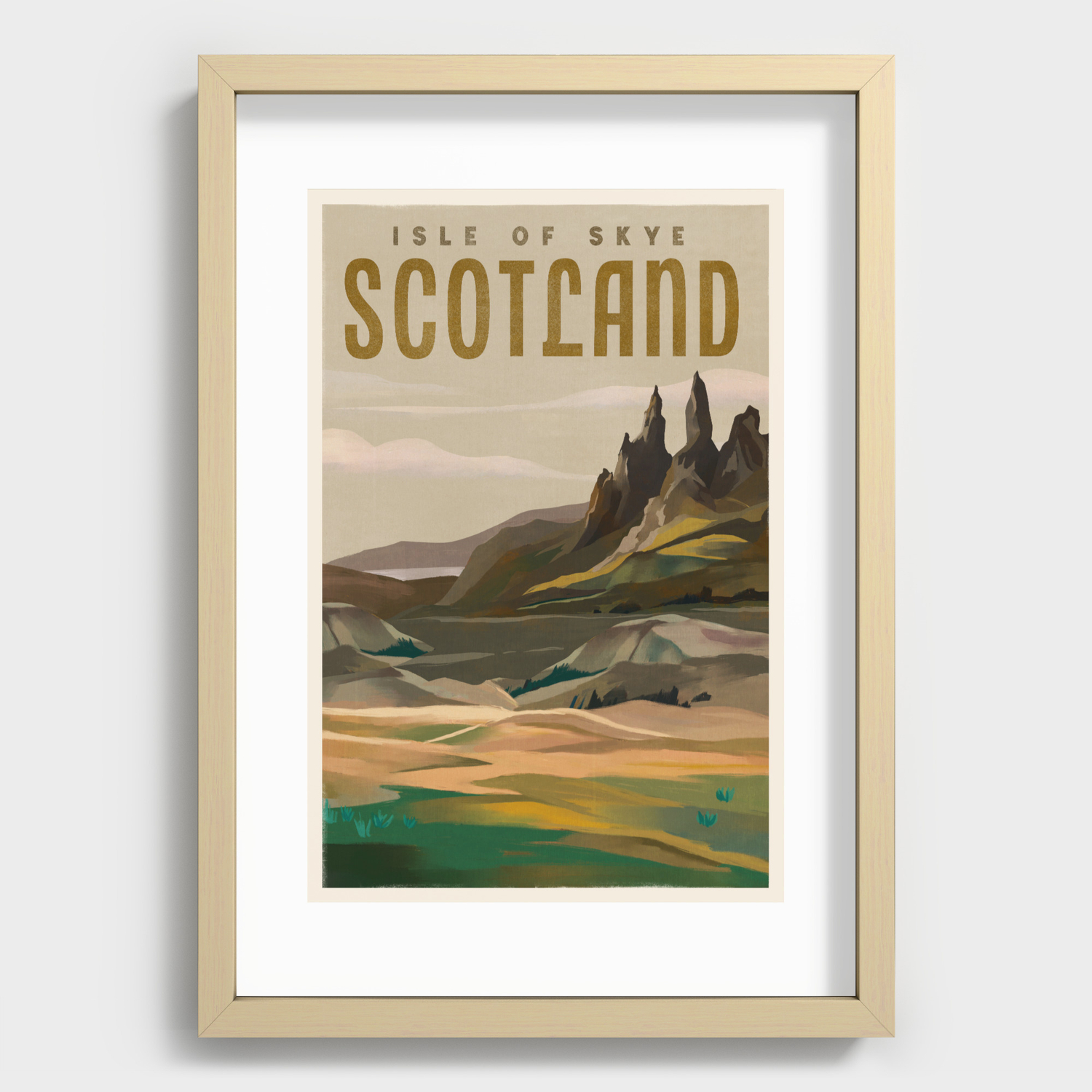 24"x36" Art on Canvas England and Scotland Vintage Travel Art 